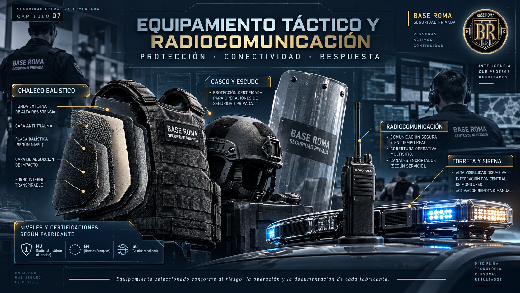 BASE ROMA: Equipamiento táctico y radiocomunicación